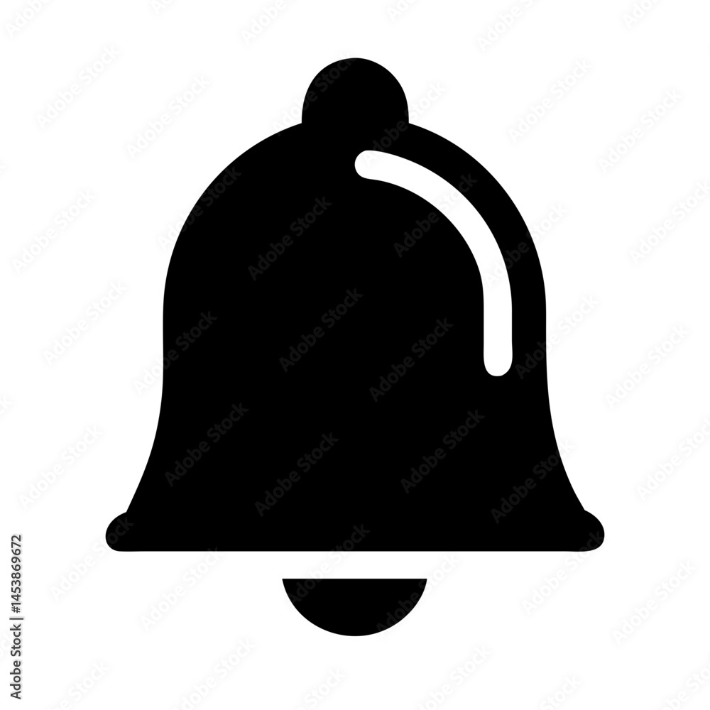 Poster bell with check silhouette on transparent background for web and graphic design