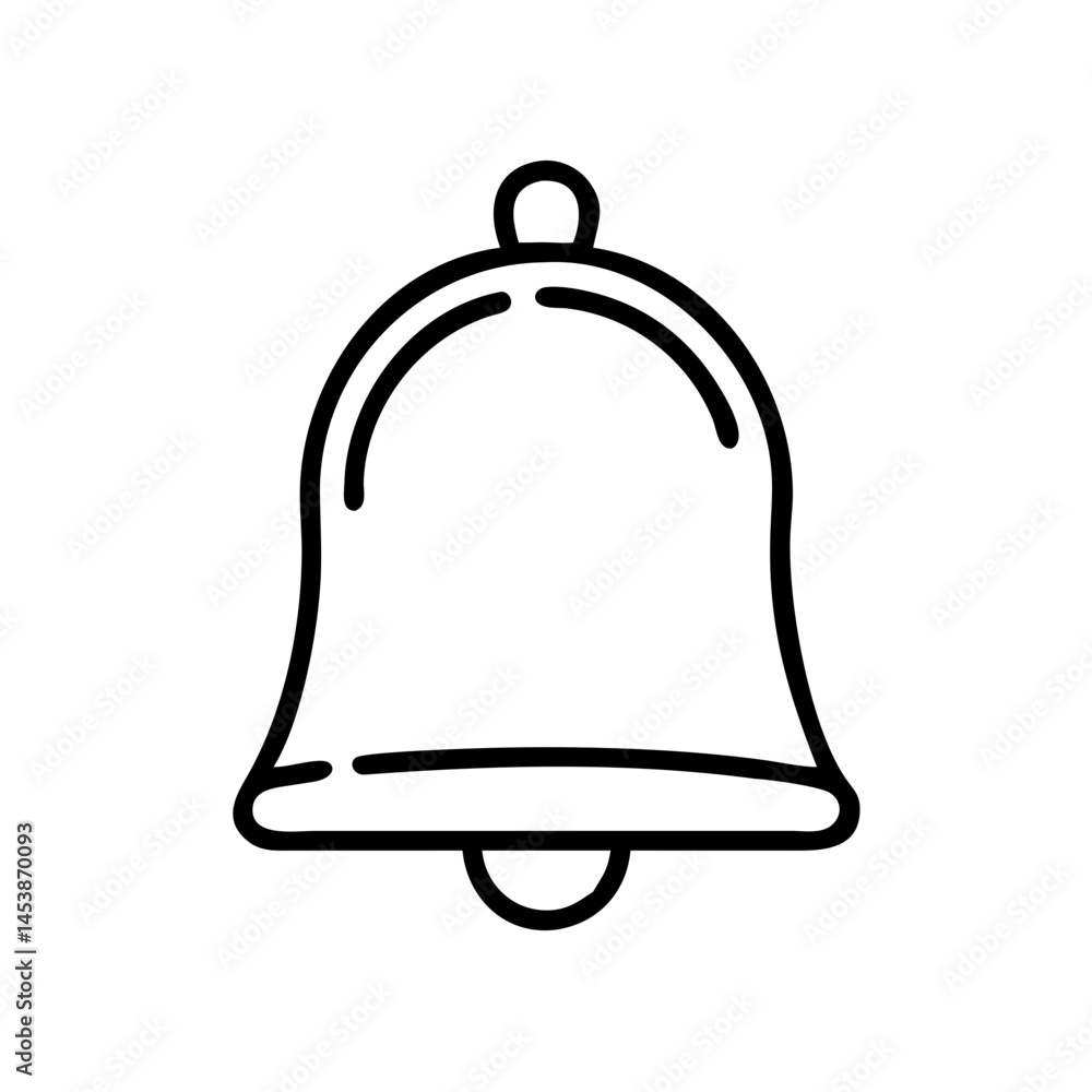 Poster bell with heart on transparent background for web and graphic design