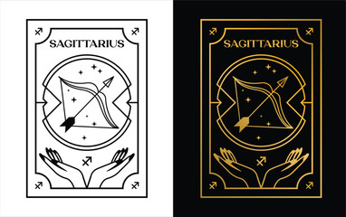 Sagitarius horoscope card zodiac vector design