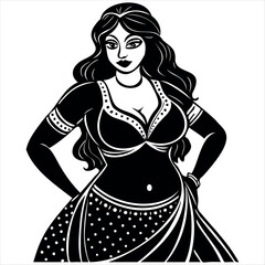 Beautiful Women Silhouette Vector Image