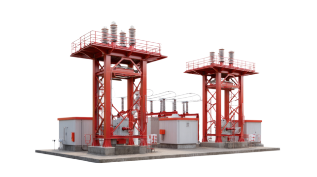 Industrial Power Plant: A striking illustration of a state-of-the-art industrial power plant, showcasing intricate infrastructure and innovative energy technology.