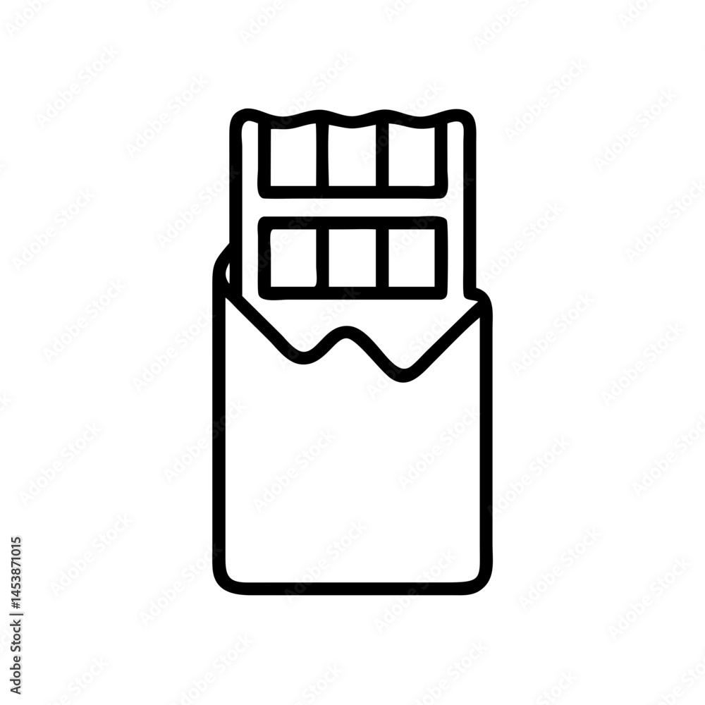 Poster chocolate bar on transparent background for web and graphic design