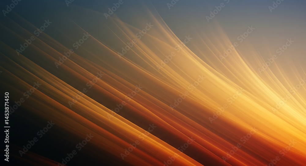 Poster warm and enigmatic streams of light cascade diagonally across abstract space