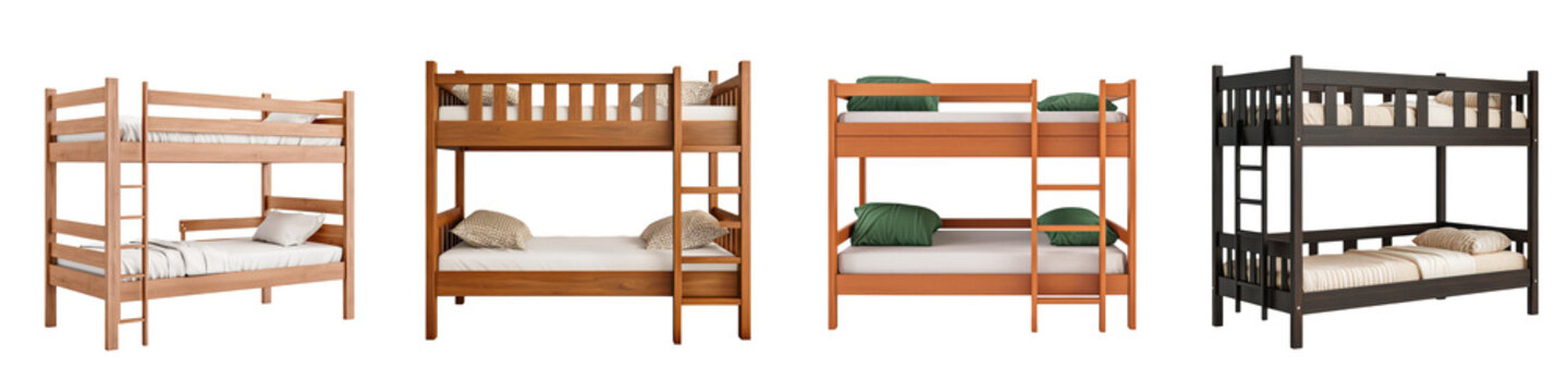 Different styles of bunk beds for home or dormitory
