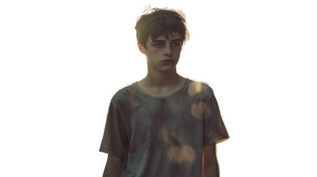 Teenager walking and looking forward - Powered by Adobe