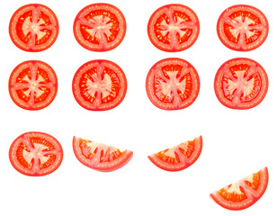 sliced tomato isolated on transparent background, png