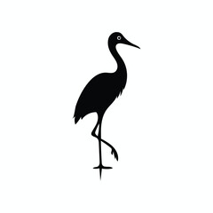 heron silhouette isolated on white