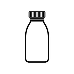 The icon is a bottle of milk or kefir. An attribute (container) of dairy products or food. An icon for the dairy department of a store or dairy.