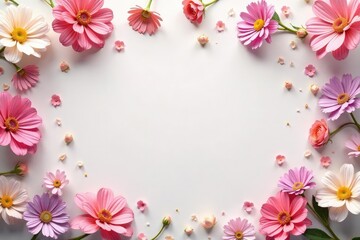 Fototapeta premium Scattered small blooms, repeating motif, pastel hues, floral design, small