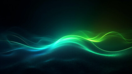 Green Noise Grainy Gradient Background Abstract Emerald Teal Lime Neon Light Glow