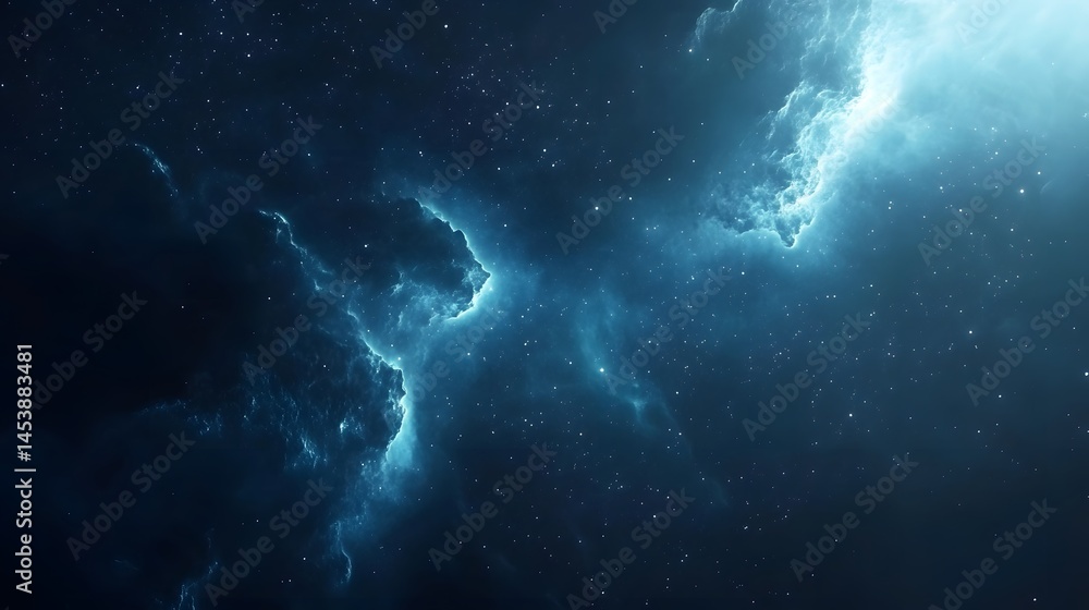 Poster deep space nebulae with ethereal light patterns.