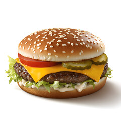 Hamburger on a white background