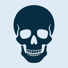 Hand drawn skull tattoo vector illustration