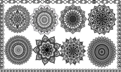 ntricate mandala design vector art featuring symmetrical patterns and detailed line work—ideal for prints, tattoos, coloring pages, and digital projects.