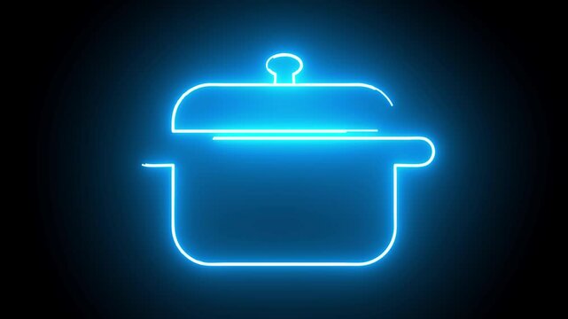  Different kitchen icon  neon animation