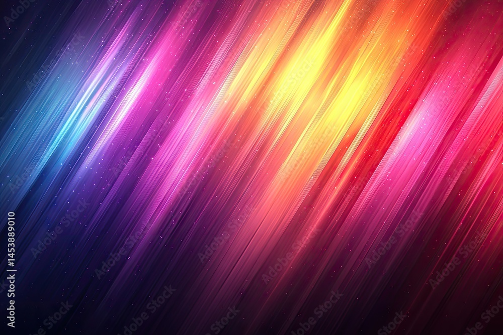 Poster dynamic abstract design with vibrant diagonal streaks.