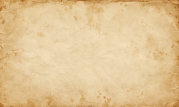 Flat vector illustration of old paper texture background featuring natural aging, grunge stains, and vintage elements for creative or retro-themed designs