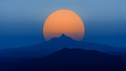 Fototapeta premium Embers of the day sunset behind a mountain range