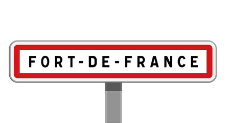 Panneau sur poteau de Fort-de-France, Martinique, Outre-Mer