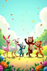 Fototapeta premium happy easter bunnies