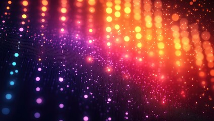 Naklejka premium Abstract vibrant digital design with glowing particles.