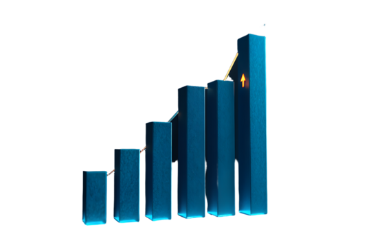 Rising business graph images, photos, illustration, horizontal