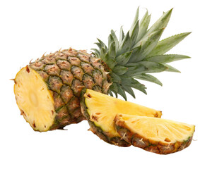 Pineapple slice with white background