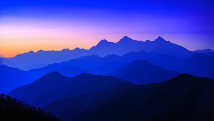 Fototapeta premium Amajestic mountain peaks under the embrace