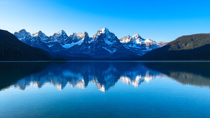 Majestic mountains and mirrored reflections