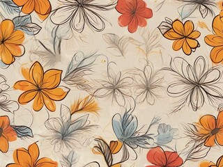 Obraz premium Seamless Floral Pattern Vector