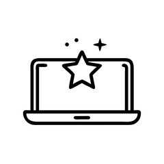 laptop with star on transparent background for web and graphic design