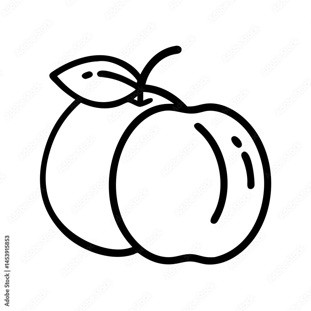 Poster peach or apricot on transparent background for web and graphic design