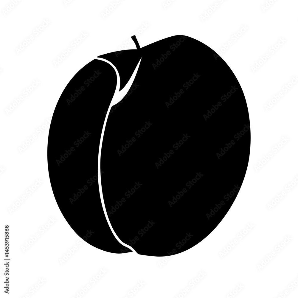 Poster peach or apricot silhouette on transparent background for web and graphic design