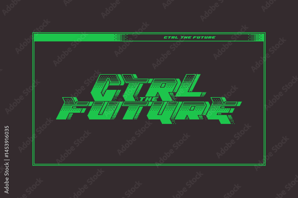 Poster vector text poster with vintage style letters made with pixel pattern fill