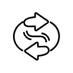 refresh reload icon return exchange or recurring on transparent background for web and graphic design