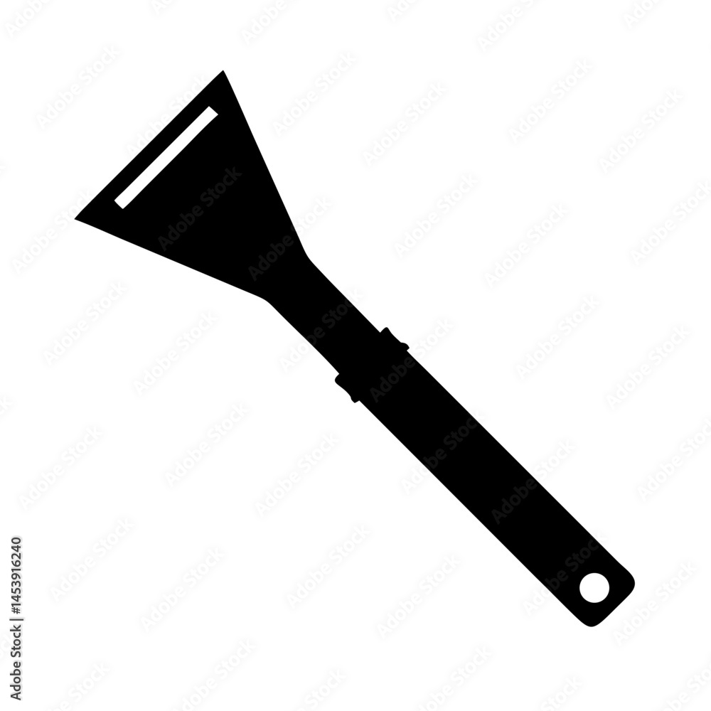 Poster scraper silhouette on transparent background for web and graphic design