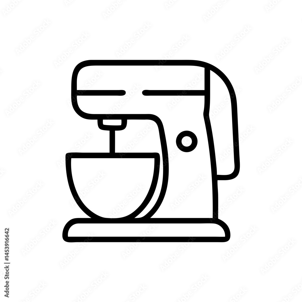 Poster stand mixer on transparent background for web and graphic design