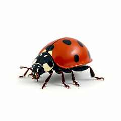 Fototapeta premium Realistic 3D Render of a Colorful Ladybug on White Background