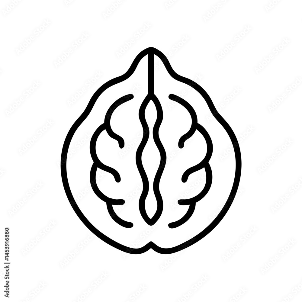 Poster walnut on transparent background for web and graphic design
