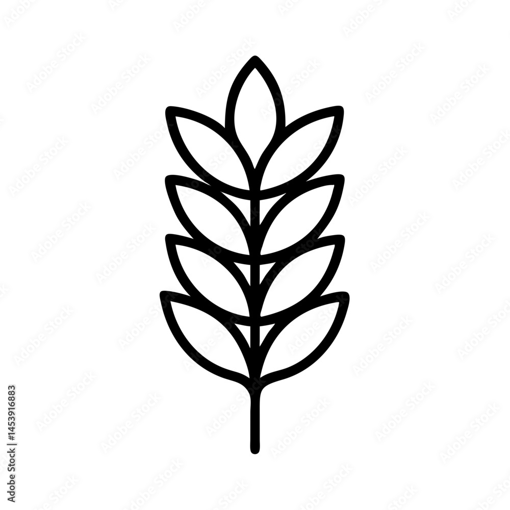 Poster wheat stalk ingredient symbol on transparent background for web and graphic design