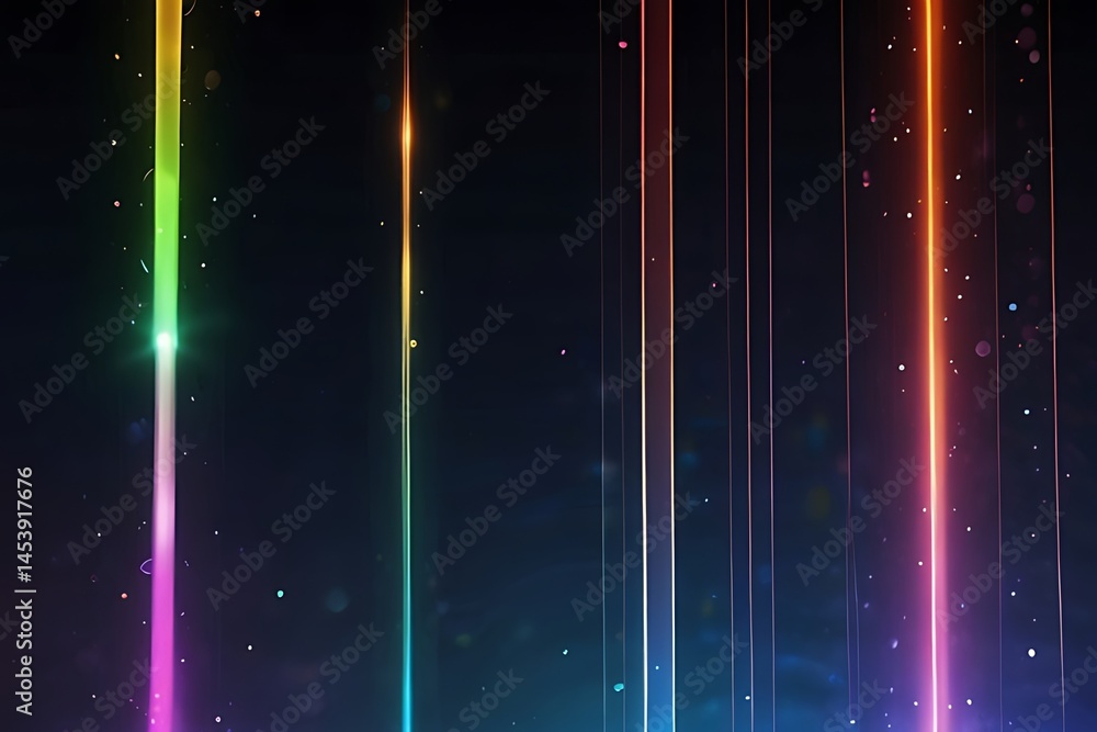 Poster abstract colorful backgrounds vector design with bright rainbow waves and digital equalizer spectrum