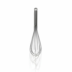 Stainless Steel Whisk Isolated on White Background for Culinary Use