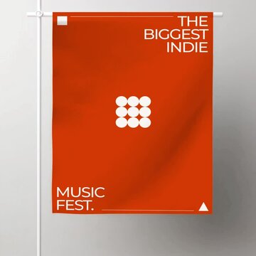 Hanging poster live mockup, animated overlay, transparent 4K video, alpha channel, ProRes 4444