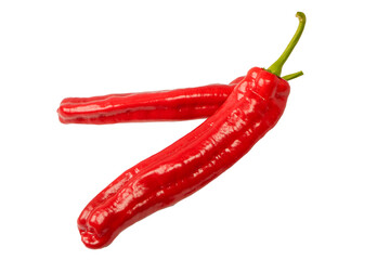Fresh sweet red pepper isolated on a white background.