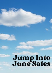 Jump Into June Sales image  greeting background
