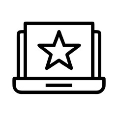 laptop with star silhouette on transparent background for web and graphic design