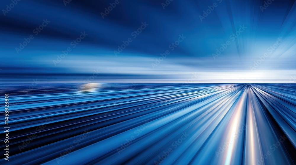 Poster abstract blue seascape with dynamic motion blur, evoking tranquility and depth in nature