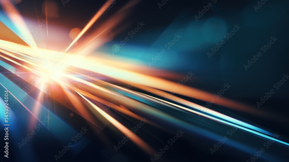 Poster dynamic light rays creating a vibrant abstract background with colorful reflections
