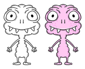 Fototapeta premium Monster Illustration, Ausmalbild, Ausmalen