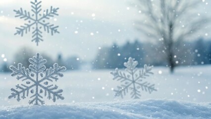winter landscape with snow
